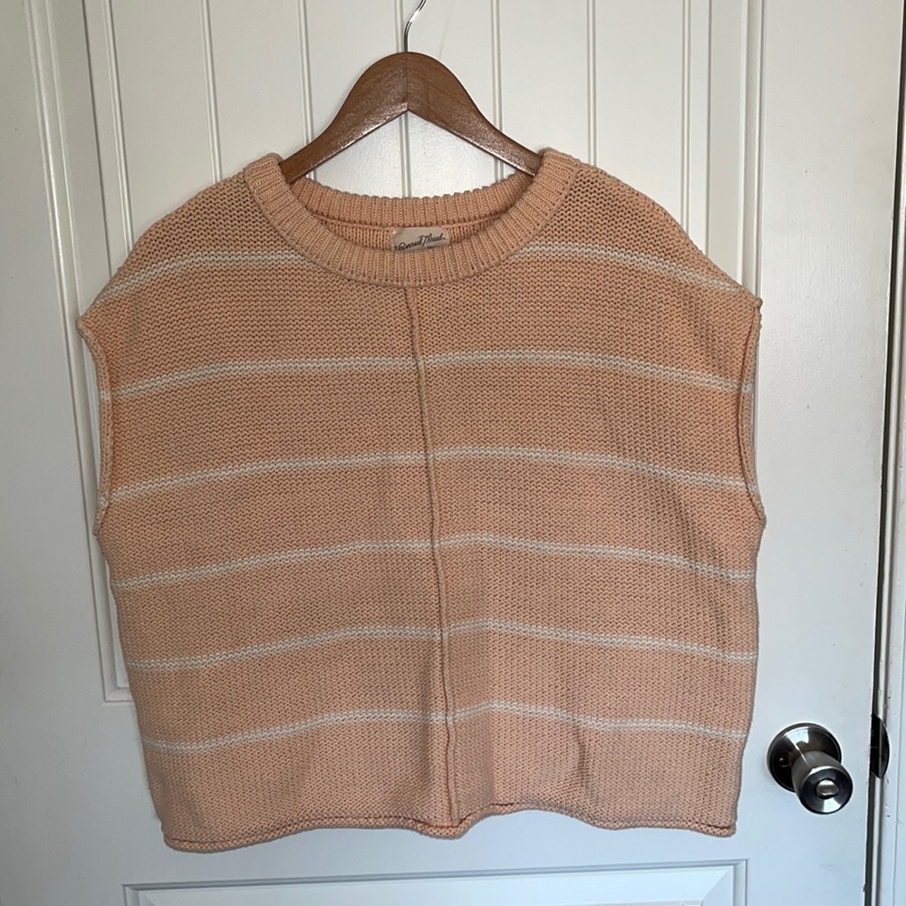 Pink and White Sweater Vest